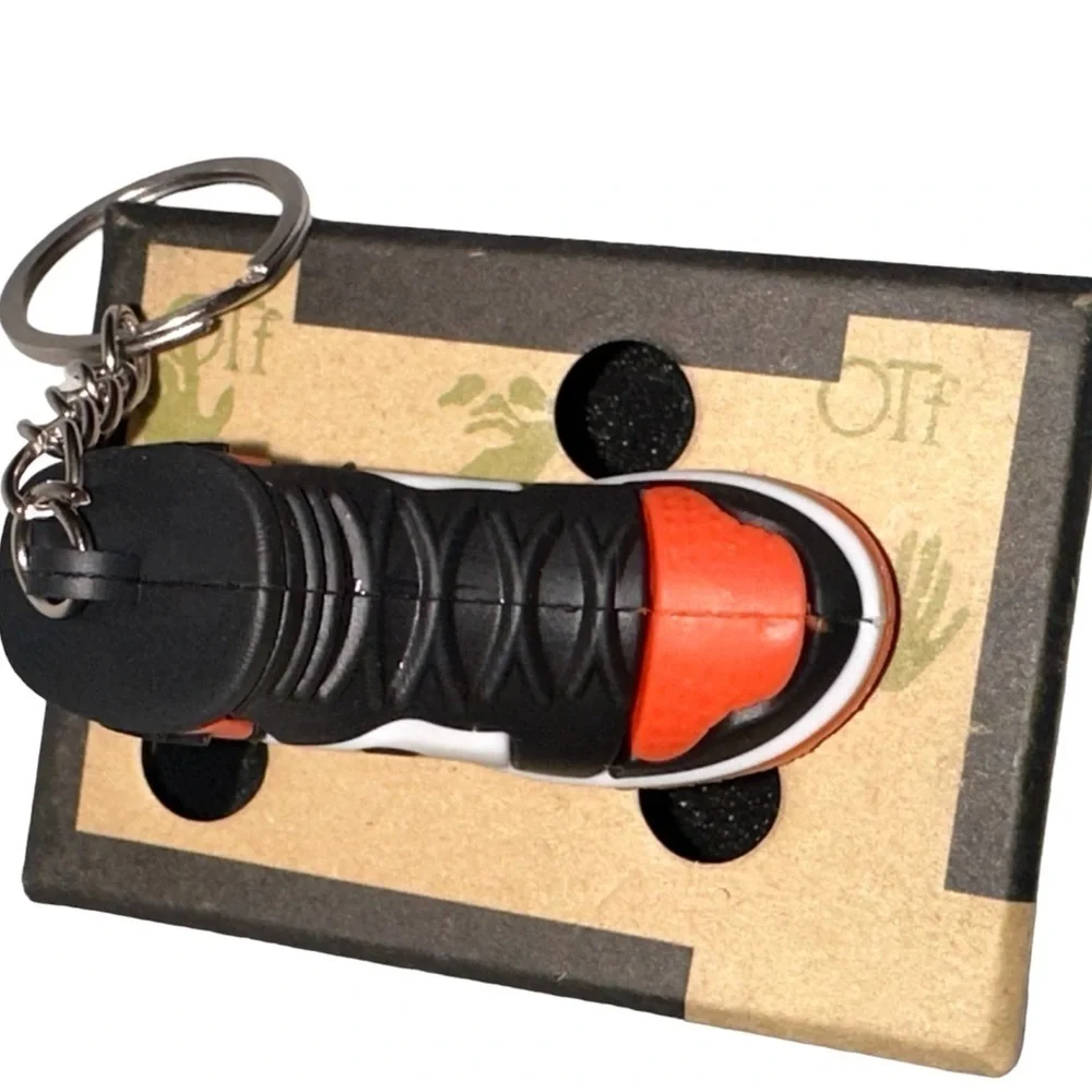 Air Jordan 1 High Top Nike Key Chain/ Bag Charm Orange,White & Black;Comes w/box